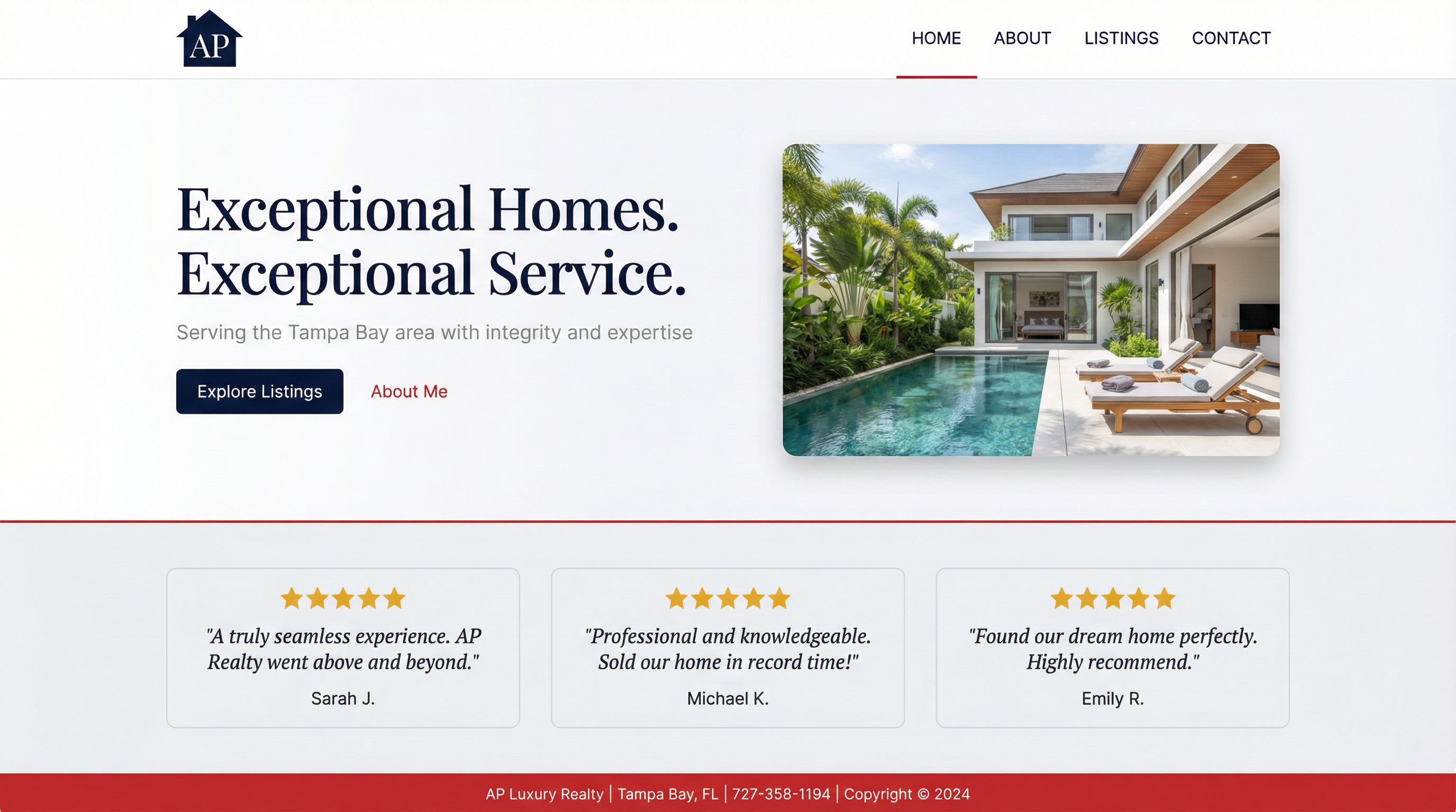 Clean Minimal with Testimonials Mockup